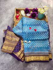 Twill Ikkat with Kanchi Border Saree