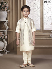 B1249 - Cream White Indowestern Sherwani