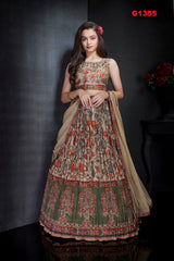 G1355 - Kalamkari Printed Partywear Lehenga Set
