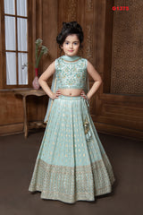 G1375 - Pastel blue Partywear Lehenga set