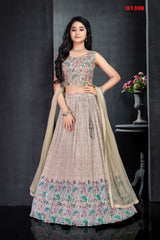 G1396 - Offwhite floral printed Lehenga Set