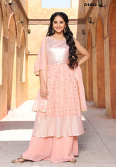 G1402 - PASTEL PINK SEQUINS PALAZZO SET