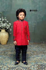 B1103 - Bright Red & Blue Kurta Pajama for Boys