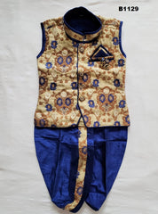 B1129 - Readymade Blue & off white Dhoti Kurta set