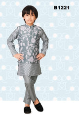 B1221 - Grey Floral Printed Jacket set