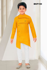 BKP190 - Yellow Pure Cotton Front open Kurta Pajama set