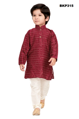 BKP315 - Bright Maroon gold dotted simple kurta pajama set