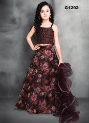 G1292 - Floral Organza Lehenga