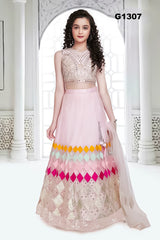 G1307 - Baby pink Girls Lehenga Choli
