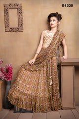 G1335 - Kalamkari Printed Georgette Lehenga Choli set