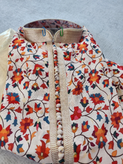 MK411 - Offwhite multicolor Pashmina printed cotton Kurta pajama set