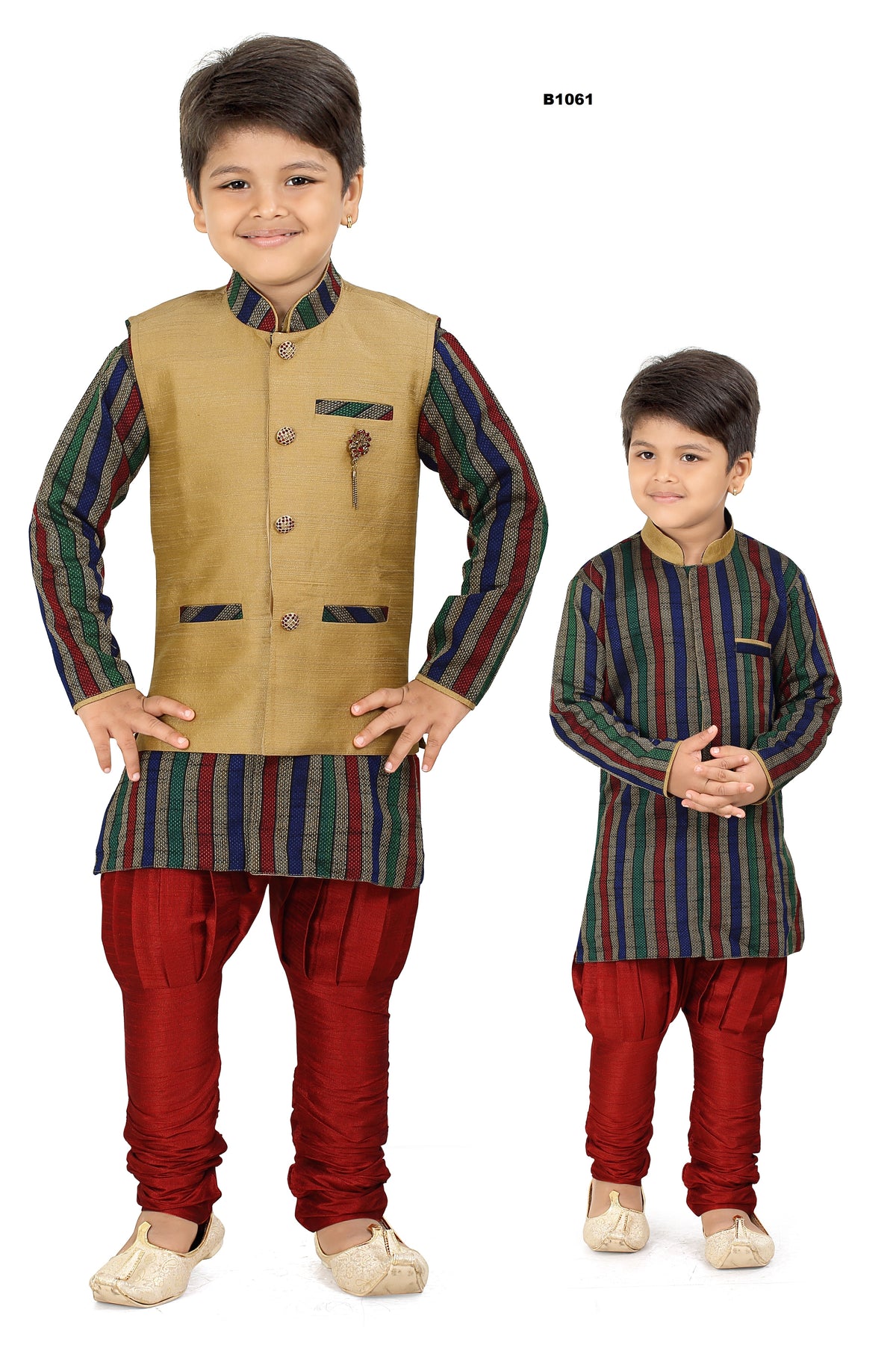B1061 - Traditional Kids Sherwani w/jacket Kurtha Pajama