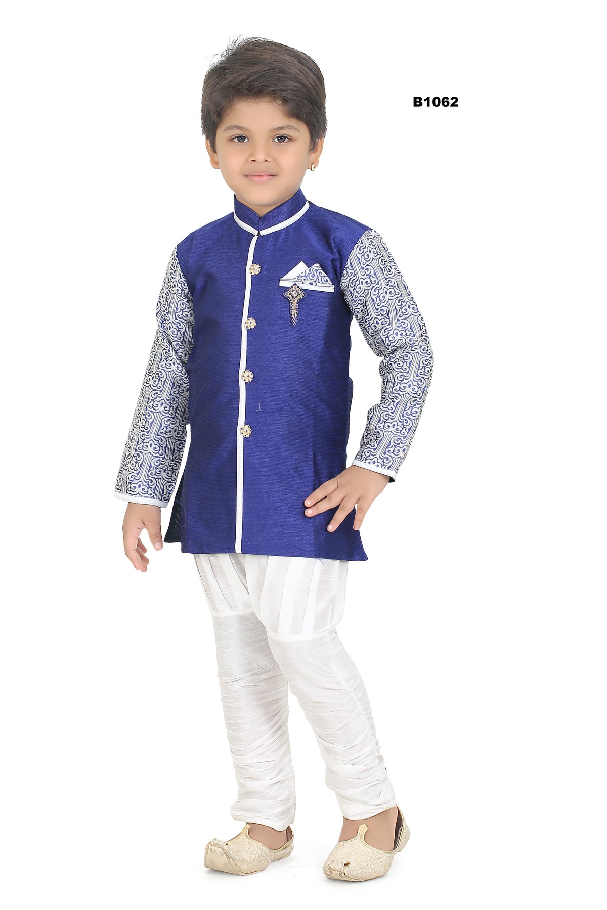 B1062 - Royal blue cute Sherwani Kurtha Pajama for kids