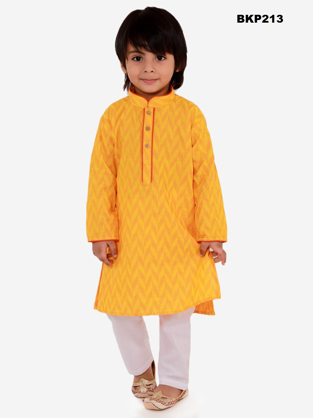 BKP213 - Festive yellow pure cotton kurta pajama set.